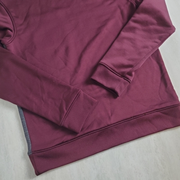 Under Armour Sweatshirt Maroon Gray Youth Large Loose Fit Colorblock - Picture 3 of 7
